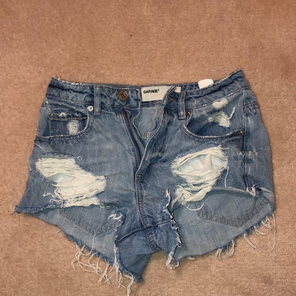 distressed denim cutoffs